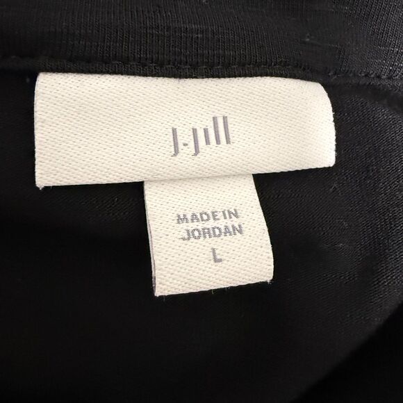 J. Jill Halter Neck Sleeveless Maxi Dress Size L Black 2 Pockets 2 Side Slits - Picture 9 of 12